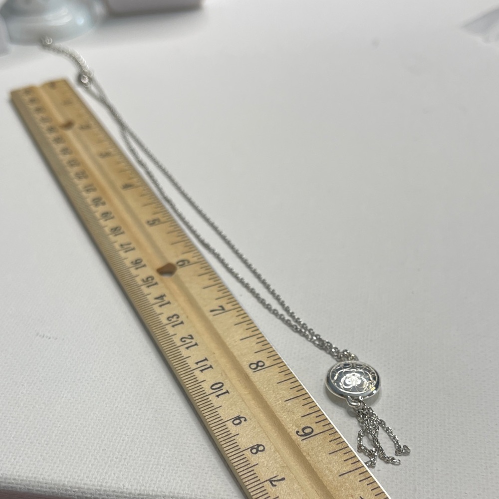 Elegant Coach Silver Tones Necklace with Intricate Coach C Logo Pendant - Picture 4 of 6